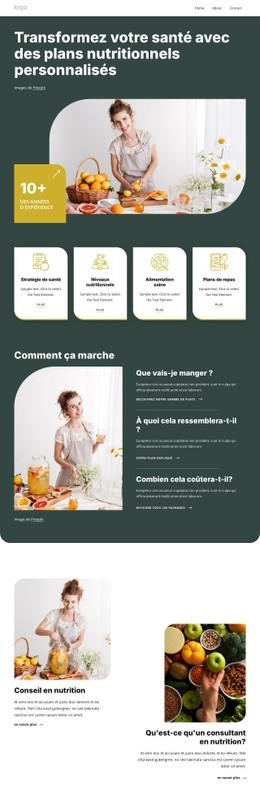 Coaching Pratique En Nutrition - Maquette De Site Web PSD