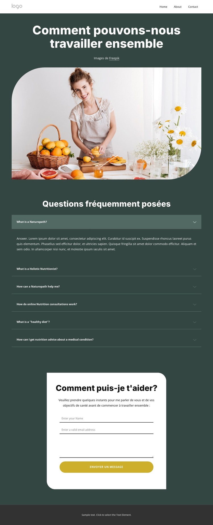 FAQ sur le coaching nutritionnel Modèle HTML