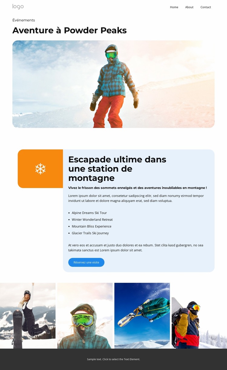 Détendez-vous en hiver Modèle Joomla