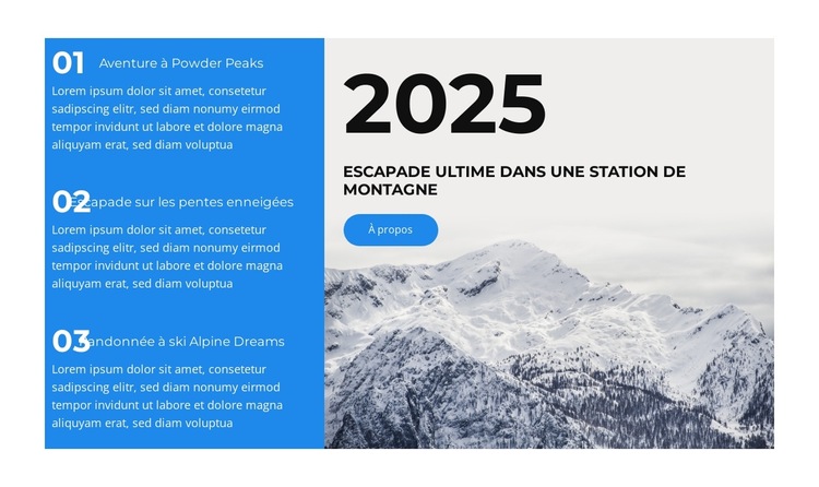 Aventures dans les Alpes Modèle de site Web