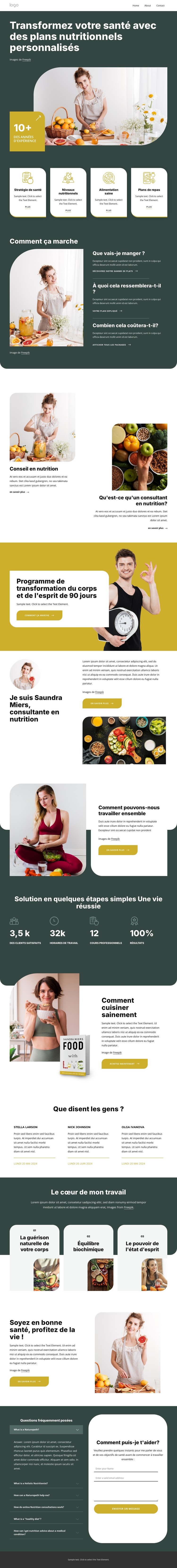 Coaching pratique en nutrition Thème WordPress