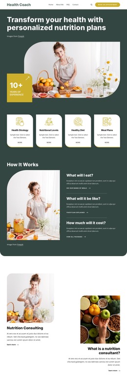 Practical Nutrition Coaching - Best HTML Template