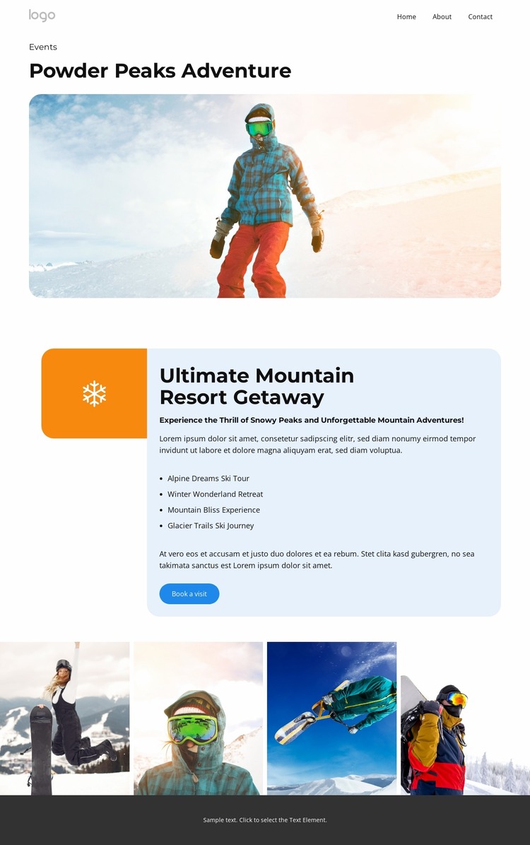 Unwind in Winter Html Website Builder