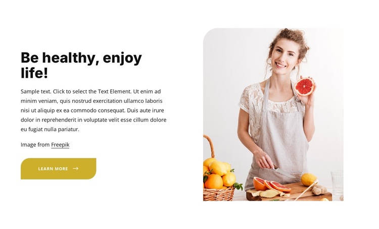 Eating a healthy, balanced diet HTML5 Template