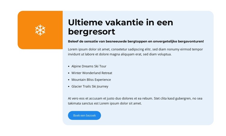 Winterplezier op zijn best HTML-sjabloon