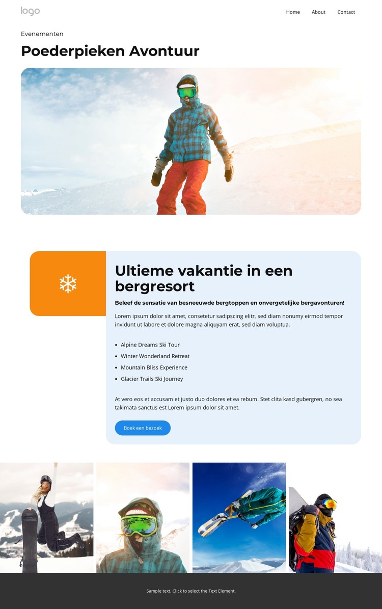 Kom tot rust in de winter HTML-sjabloon