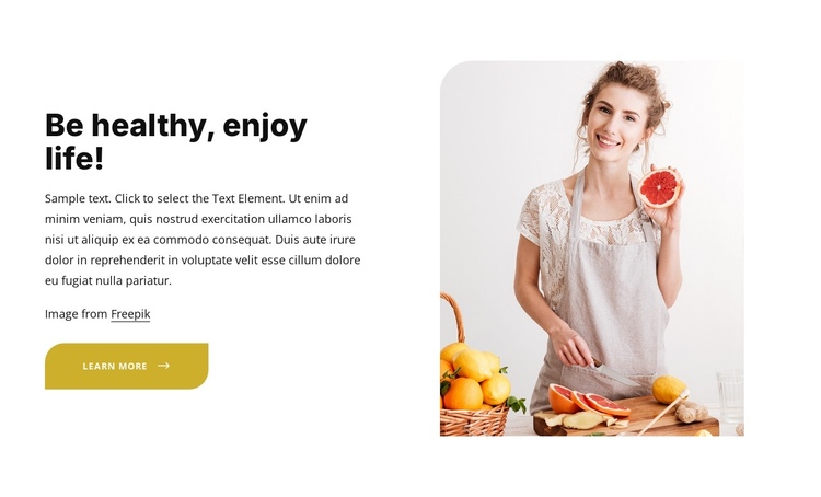 Eating a healthy, balanced diet One Page Template