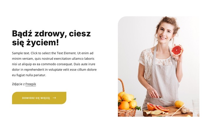 Spożywanie zdrowej, zbilansowanej diety Szablon CSS