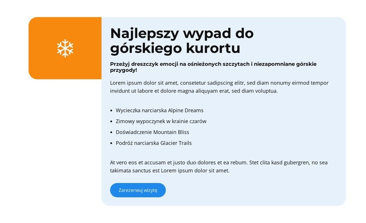 Szczyt zimowej zabawy Szablon HTML