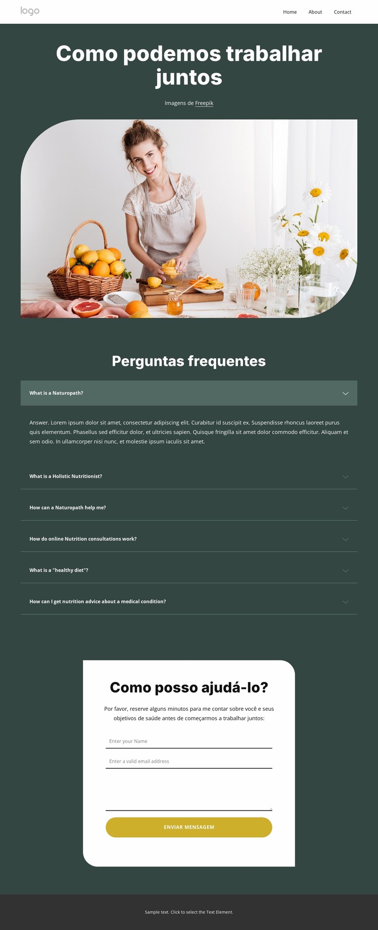 Perguntas frequentes sobre coaching nutricional Template Joomla