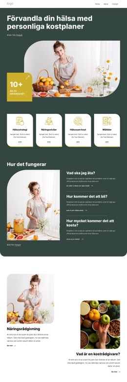 Praktisk Kostcoachning – Responsivt WordPress-Tema