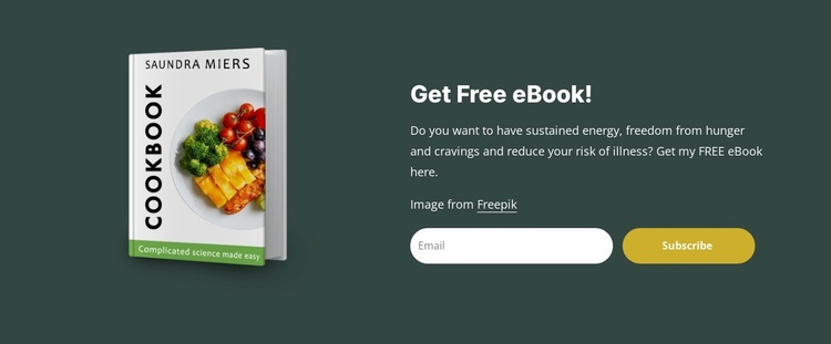 Diet and nutrition ebook Landing Page