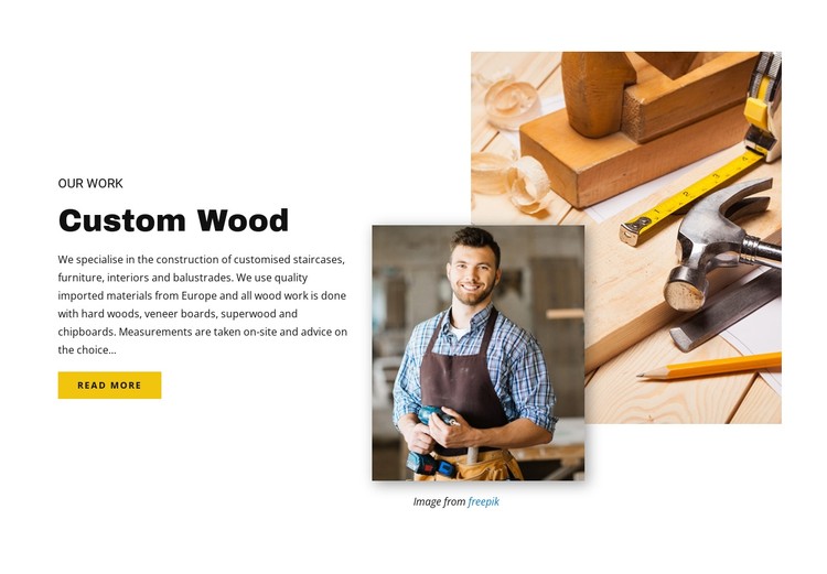 Custom wood CSS Template