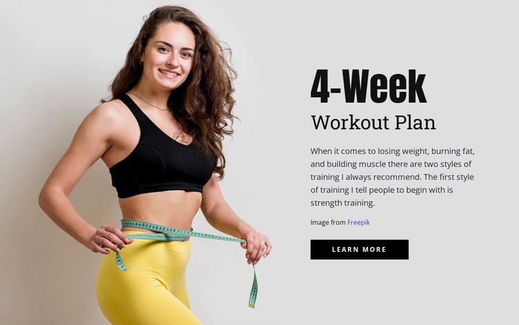Design your workout plan CSS Template