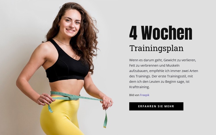 Entwerfen Sie Ihren Trainingsplan CSS-Vorlage