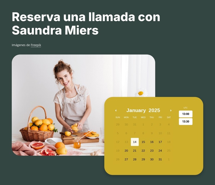 Reserva ahora una llamada de asesoramiento gratuita Plantilla de sitio web