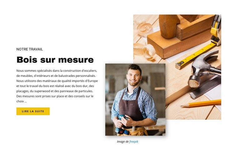 Bois sur mesure Conception de site Web