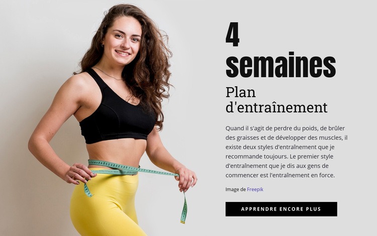 Concevez votre plan d'entraînement Conception de site Web