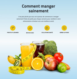 Met L'Accent Sur Les Fruits, Les Légumes, Les Grains Entiers - Modèle De Page HTML