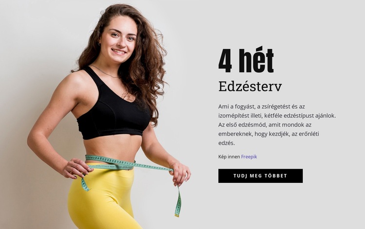 Tervezze meg edzéstervét Weboldal sablon