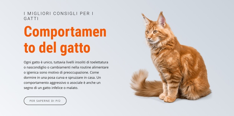 Comportamento del gatto Mockup del sito web