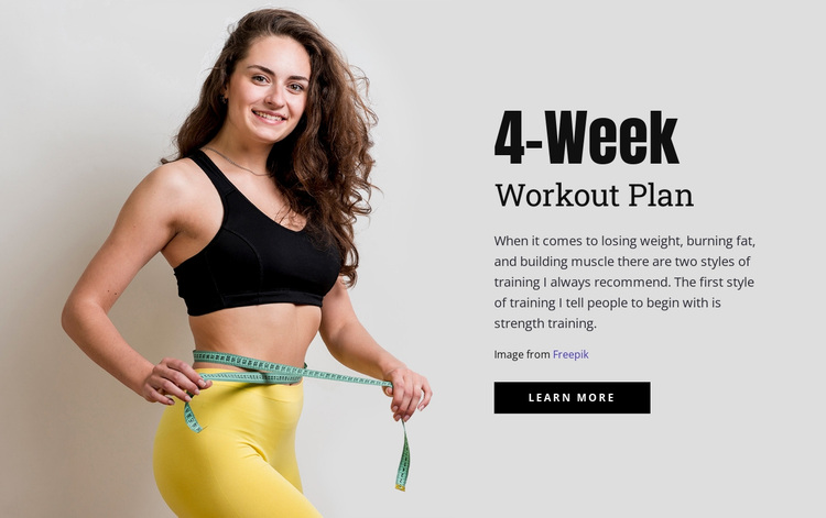 Design your workout plan Joomla Page Builder