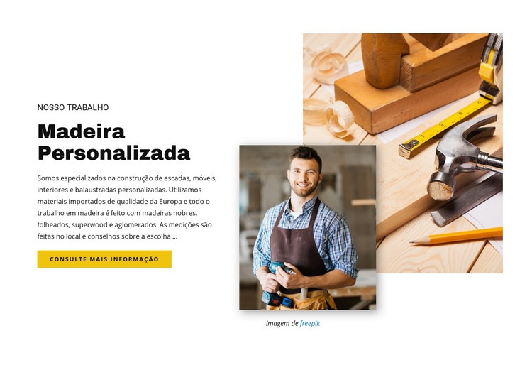 Madeira personalizada Design do site