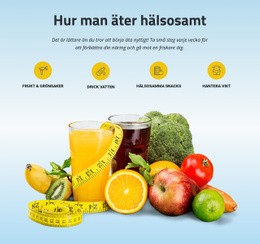 Betonar Frukt, Grönsaker, Fullkorn - Webbplatsdesign