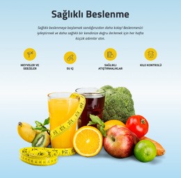 Meyveleri, Sebzeleri Ve Tam Tahılları Vurgular - Web Sitesi Tasarımı