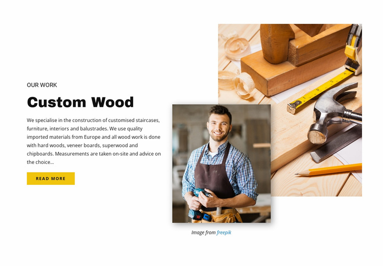 Aangepast hout Website ontwerp
