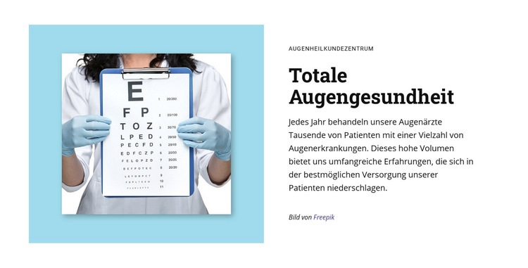 Totale Augengesundheit Eine Seitenvorlage