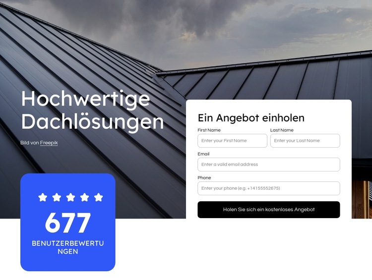 Wir bieten Dachlösungen Website-Vorlage