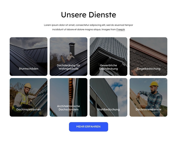 Fachmännische Dachdeckerarbeiten WordPress-Theme