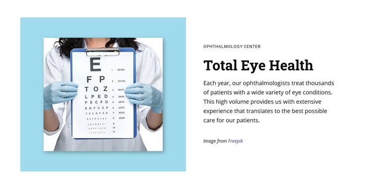 Total eye health Elementor Template Alternative
