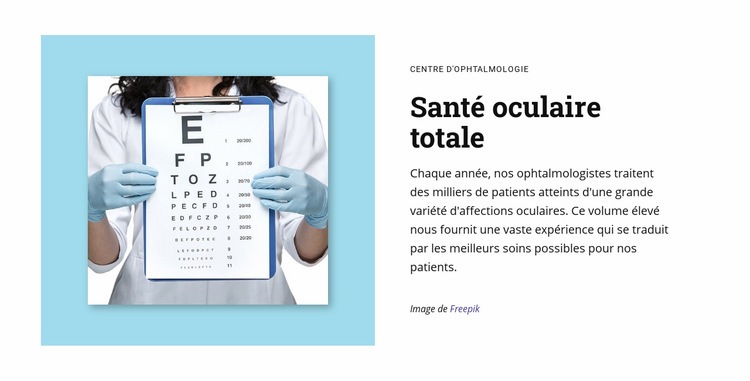 Santé oculaire totale Conception de site Web