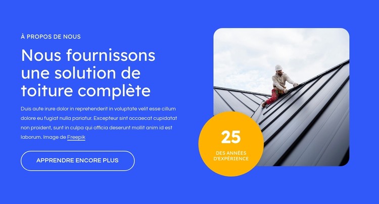 Solution de toiture complète Modèle CSS