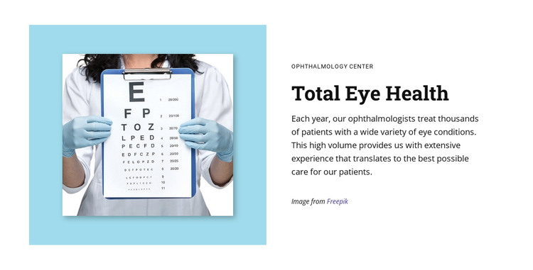 Totale gezondheid van het oog HTML-sjabloon
