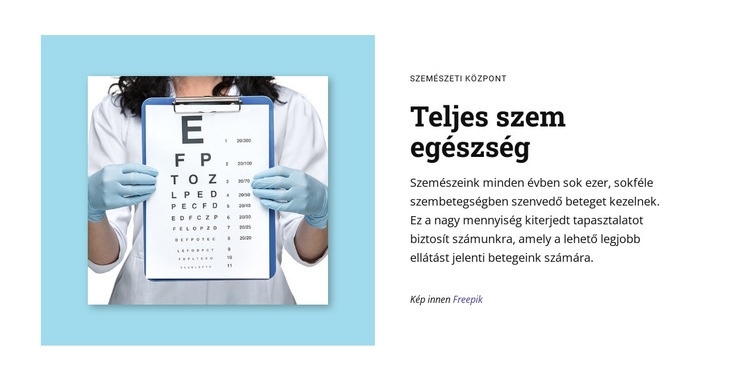 Teljes szem egészség HTML Sablon