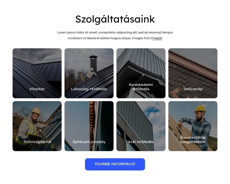 Szakértő tetőfedő szolgáltatások Weboldal tervezés