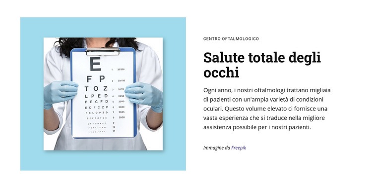 Salute totale degli occhi Mockup del sito web