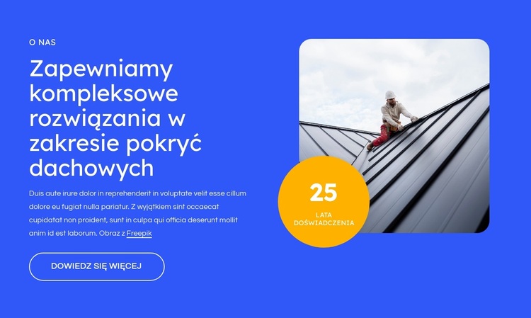 Kompleksowe rozwiązania dachowe Motyw WordPress