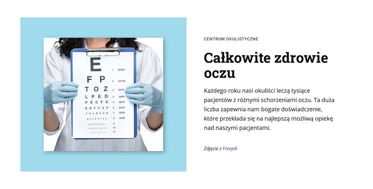 Całkowite zdrowie oczu Szablon