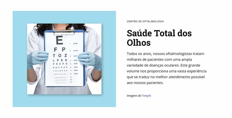 Saúde ocular total Construtor de sites HTML