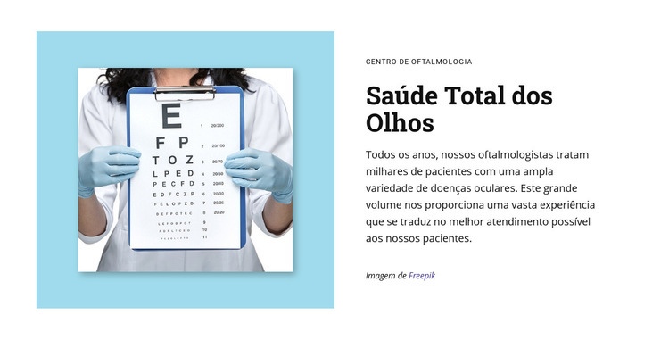 Saúde ocular total Design do site