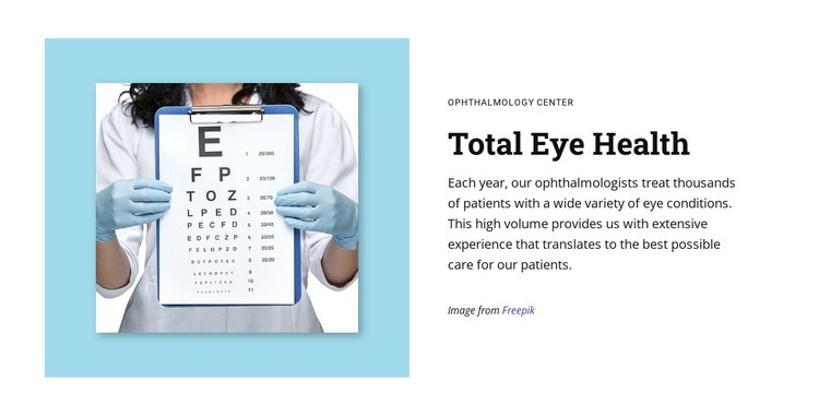 Total ögonhälsa Html webbplatsbyggare