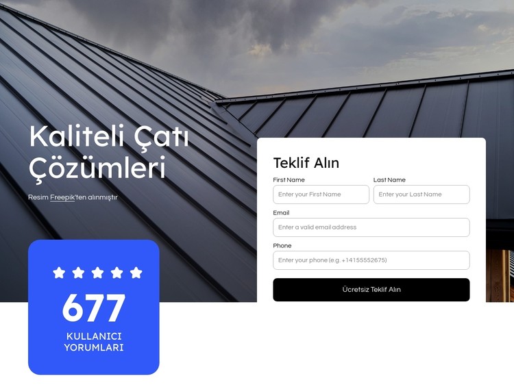 Çatı çözümleri sağlıyoruz CSS Şablonu