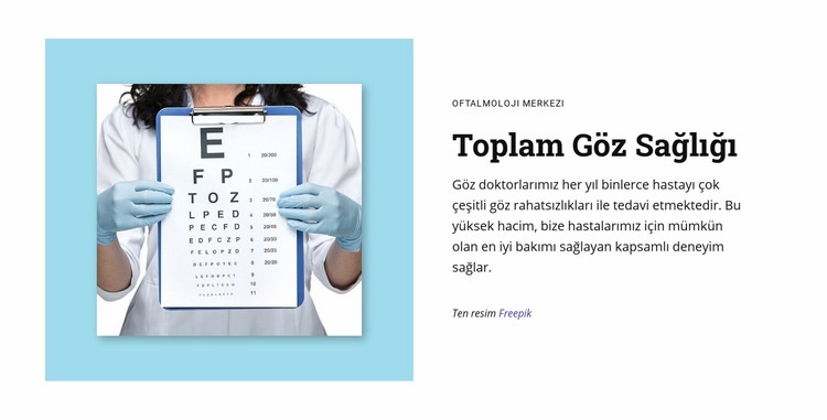Toplam göz sağlığı Html Web Sitesi Oluşturucu