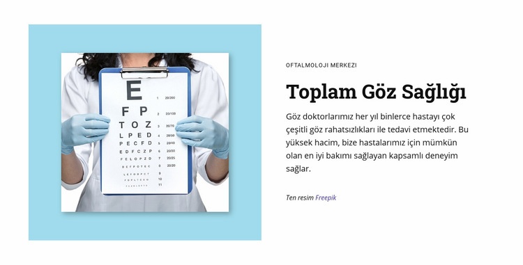 Toplam göz sağlığı Bir Sayfa Şablonu