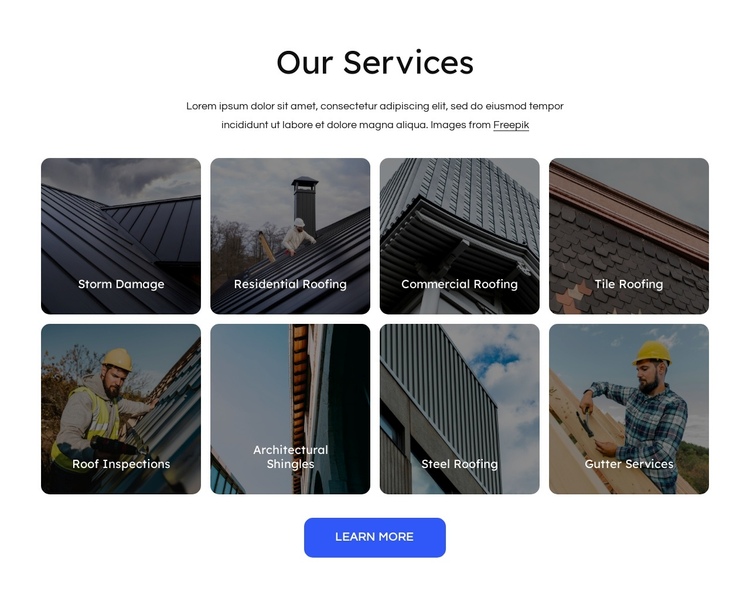 Expert roofing services Website Builder Software