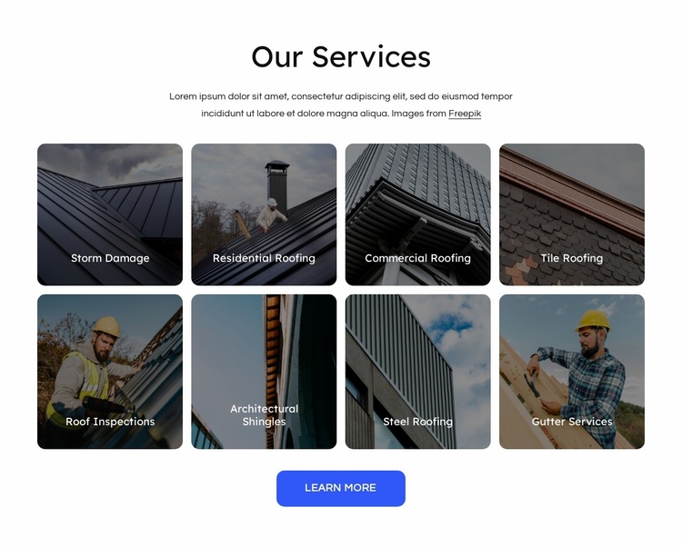 Expert roofing services Website Design